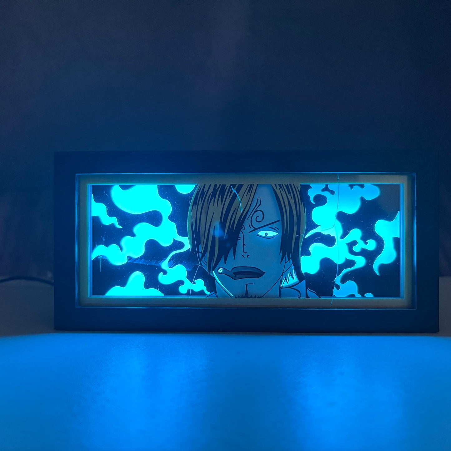 Sanji-anime-valolaatikko violetilla liekkiefektillä ja keräilyesineellä