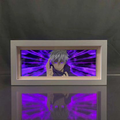 Satoru Gojo Reverse Cursed Technique Light Box With Purple Glow - Unik Jujutsu Kaisen LED Hiasan.

