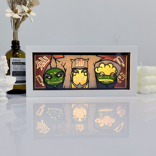 Three Sages Shinobi Light Box diterangi - lampu ninja yang diilhamkan oleh anime untuk paparan rumah dan meja